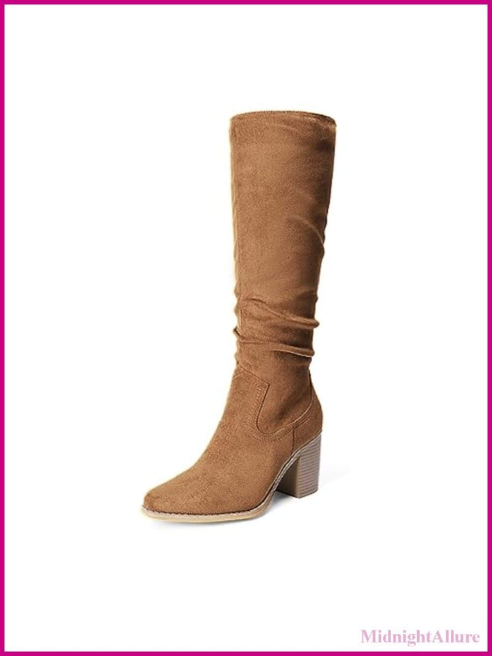 Women's Slouchy Knee-High Chunky Heel Boots